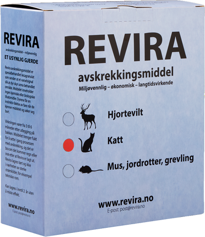 Natural, non-toxic cat deterrent granules in packaging, designed to help keep cats away without causing harm.